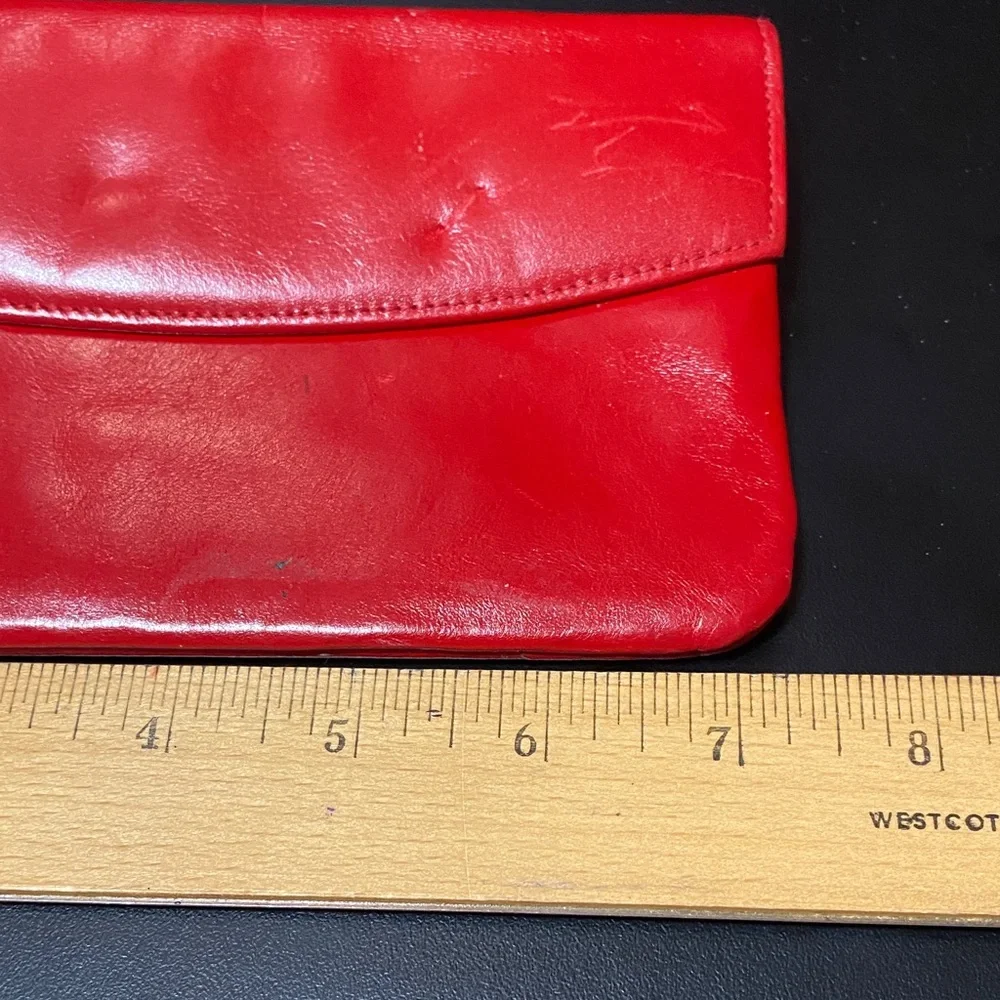 Red vintage Ugo Crespi Leather Clutch wallet